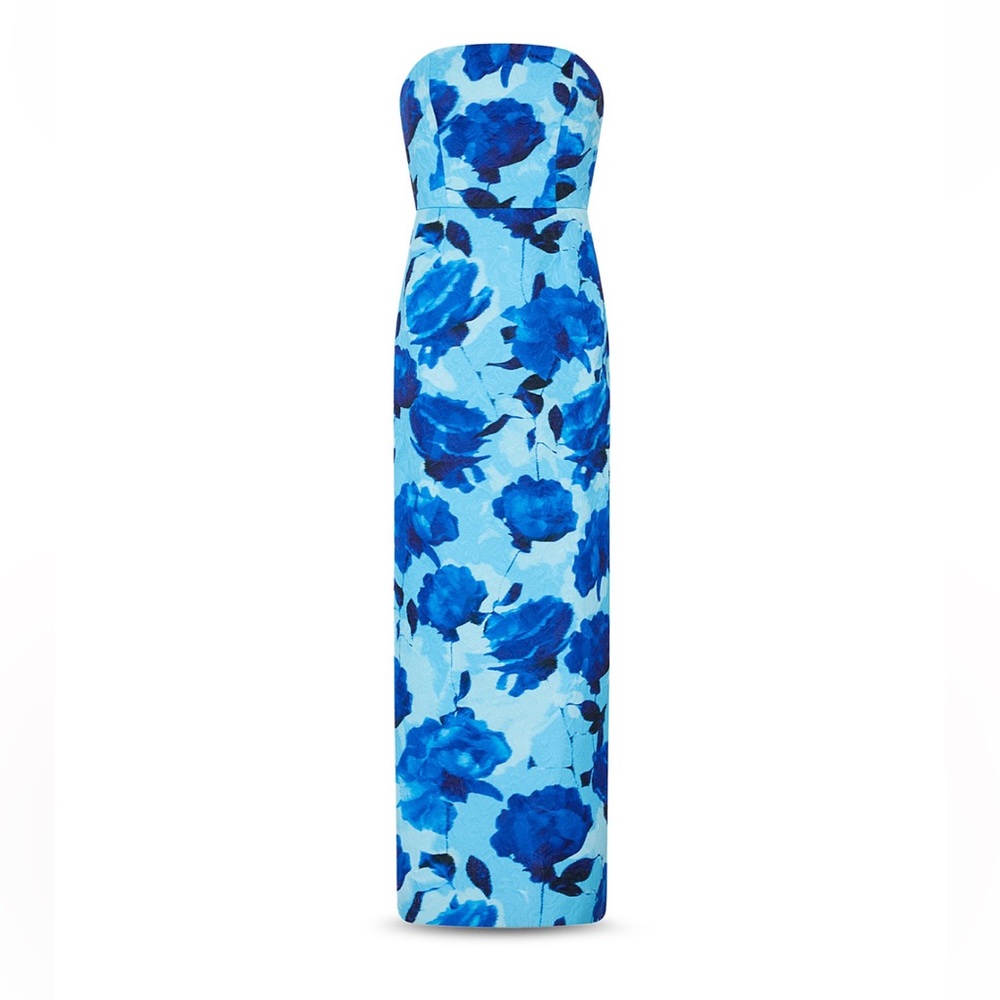 Milly Blue Floral Maxi Dress - Picture 3 of 5